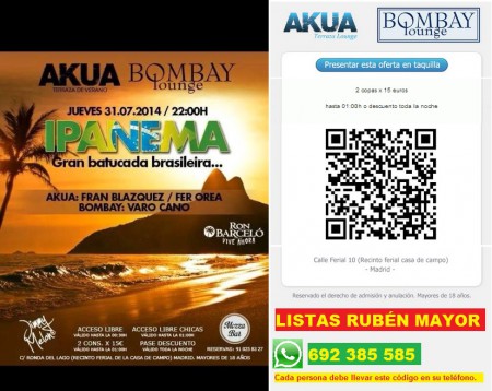 Jueves 01 de agosto de 2014 - IPANEMA PARTY